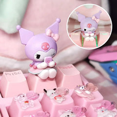 Single Keycap for Cross Axis Mechanical Keyboard Special Keycap Cute KT Kuromi Melody Pink Additional Keycap
