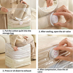 Vacuum Storage Bags No Need Pump Large Plastic Storage Bags for Storing Clothes blankets Compression Empty Bag Travel Accessorie
