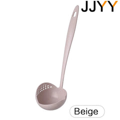 JJYY ملعقة مطبخ 2 في 1 ملعقة بمقبض طويل مصفاة بلاستيكية أدوات مائدة ملعقة وعاء ساخن