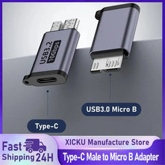 Micro B USB C 3.0 Male to Type C Female Adapter Type-C USB3.0 Micro B Connector for External Hard Drive Disk HDD Cable Adapter