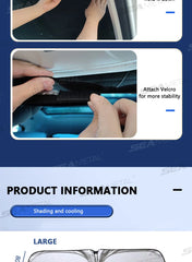 BLALION Car Windshield Sun Shade Blocks UV Ray Reflector Auto Window Sun Shade Visor Shield Cover Protector Foldable Parasol