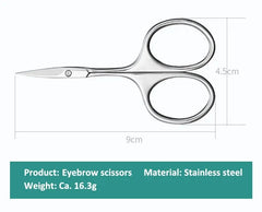 Curved Blade Eyebrow Scissors Professional Stainless Steel Precision Trimmer Eyebrow Eyelash Hair Remover Tool Nose Hair Scissor