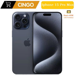 هاتف iPhone 15 Pro Max الأصلي ثنائي الشريحة eSIM بشاشة 6.7 بوصة وشاشة Super Retina XDR OLED أصلية بتقنية LTPO وFace ID وNFC A17Pro بسعة 8 جيجابايت وذاكرة وصول عشوائي 256/512 جيجابايت وشبكة 5G