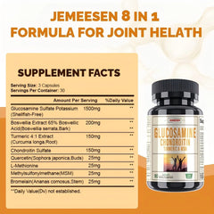 Glucosamine Chondroitin MSM - Promotes Skin, Nail and Joint Health, Antioxidant , Bone Density Health- Shellfish Free Supplement