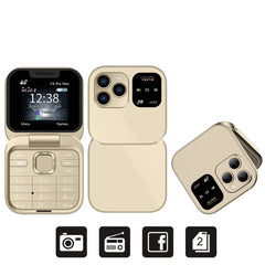 هاتف محمول جديد SERVO i16 Pro Max صغير الحجم قابل للطي، شبكة 4G، شريحتي اتصال، وضع الاستعداد، تسجيل المكالمات، اتصال سريع، FM، هاتف محمول صغير قابل للطي مقاس 1.77 بوصة