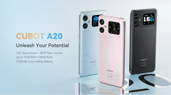 [العرض العالمي الأول] هاتف Cubot A20 الذكي بنظام Android 14 12 جيجابايت (4 جيجابايت + 8 جيجابايت ممتدة) + 128 جيجابايت 90 هرتز 6.745 بوصة عالية الدقة + شاشة Face ID 5100 مللي أمبير في الساعة هاتف محمول