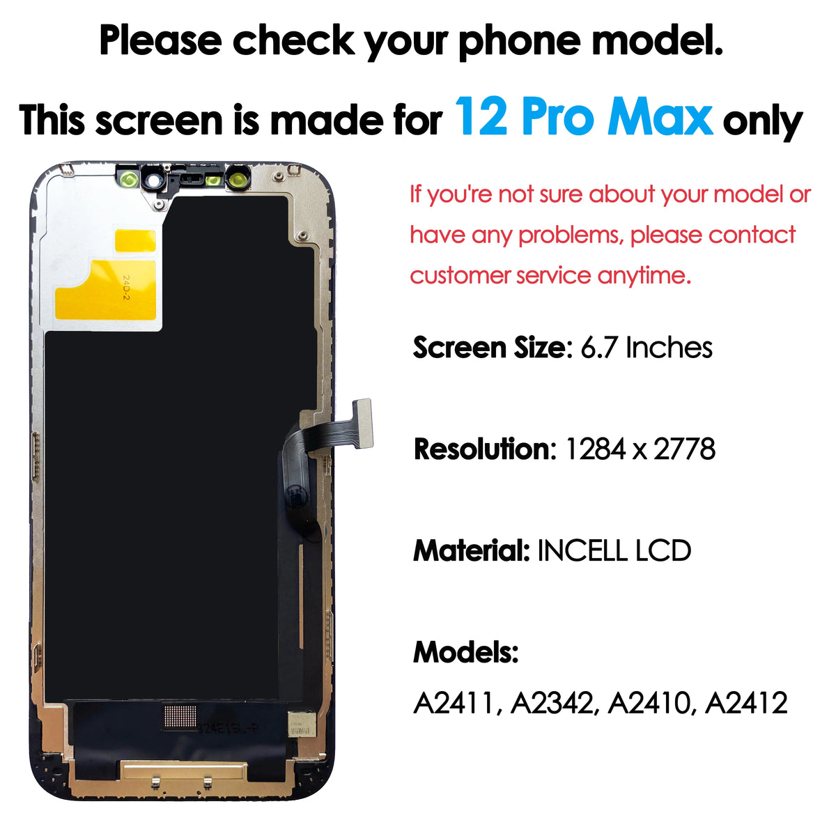 High quality AAA incell LCD For iPhone 12 Pro MAX Display Touch Screen Replacement Digitizer Assembly Repair parts Wholesale