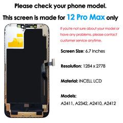 High quality AAA incell LCD For iPhone 12 Pro MAX Display Touch Screen Replacement Digitizer Assembly Repair parts Wholesale