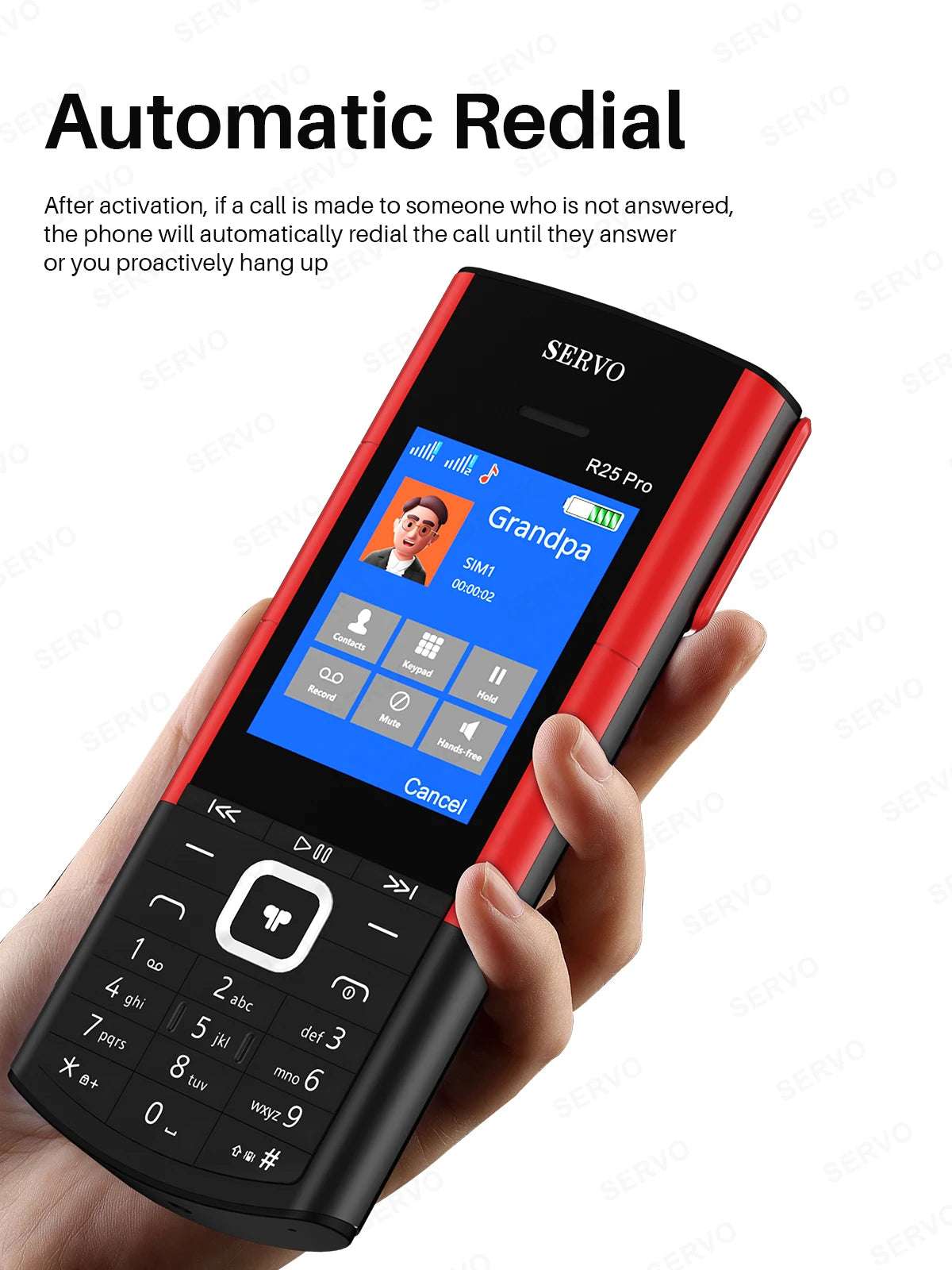 SERVO R25 PRO Originality Mobile Phone Dual SIM 2GGSM TWS Super Sound Blacklist Bluetooth Dial Speed Dial Auto Call Record Torch