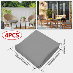 4Pcs Patio Cushion Cover 24×24in Waterproof Sofa Seat Cushion Covers Replacement Elastic Protector Minimalist Outdoor Cushion