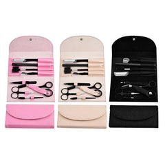 8-piece eyebrow grooming kit with eyebrow shaper, eyebrow pencil, and tweezers for women and men, complete set