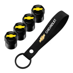 Car Tire Valve Caps Dustproof Covers & keychain Auto Styling For Chevrolet Captiva Colorado Cruze Spark Malibu Trax Aveo