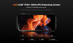 DOOGEE V Max Plus Rugged Phone 22000mAh 36GB(16+20) 512GB 200MP Camera Phone 6.58" 120Hz Dimensity 7050 Android14