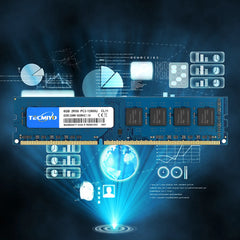 ذاكرة الوصول العشوائي TECMIYO 4 جيجابايت 8 جيجابايت DDR3 DDR3L 1600 ميجا هرتز 1333 ميجا هرتز PC3-12800U PC3-10600 DIMM 1.5 فولت 1.35 فولت 2RX8 ذاكرة غير ECC - أزرق
