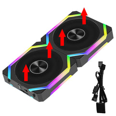 مروحة تبريد JUMPEAK CS120 ARGB مقاس 360 مم 240 مم قابلة للتكديس وتوصيل PWM صامتة 120 مم مراوح RGB لألعاب الكمبيوتر ومبرد المياه