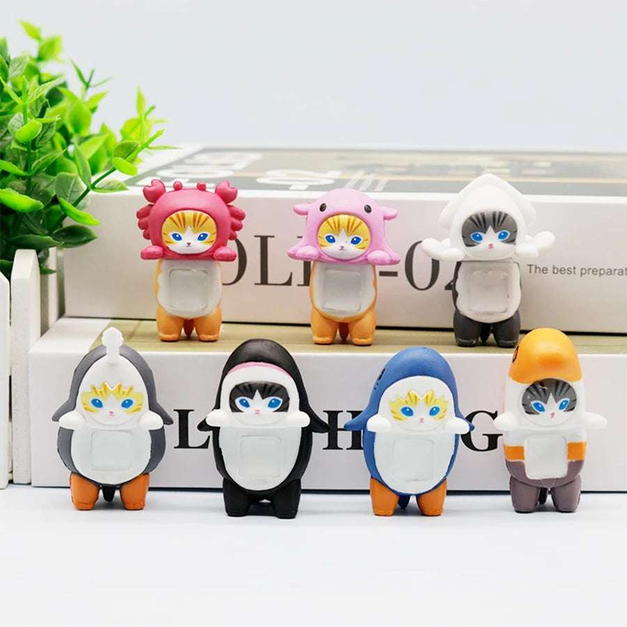 12PCS 5cm Sonny Angel Blind Box Shark Cat Series Anime Figures Room Ornaments Children's Christmas Gift High Quality Ornaments