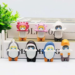 12PCS 5cm Sonny Angel Blind Box Shark Cat Series Anime Figures Room Ornaments Children's Christmas Gift High Quality Ornaments