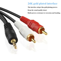 3.5mm to 2 RCA audio Video cable Y Splitter cable for PC DVD Computer TV Recorder Speakers