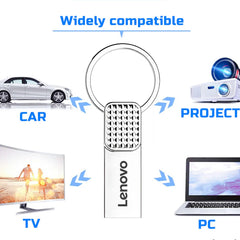 محرك أقراص فلاش USB من لينوفو بسعة 2 تيرابايت و512 جيجابايت، USB 3.0 معدني، مفتاح محرك أقراص USB 1 تيرابايت من النوع C عالي السرعة، محرك أقراص فلاش صغير 128 جيجابايت للهاتف