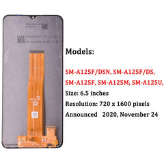 6.5" LCD For Samsung  A12 Nacho LCD A127 Touch Screen A125 Digitizer Assembly For Samsung A12 A125 LCD Display