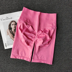 Summer Seamless Yoga Shorts High Waist Workout Shorts Women Sexy Booty Tummy Control Gym Leggings Breathable Running Shorts