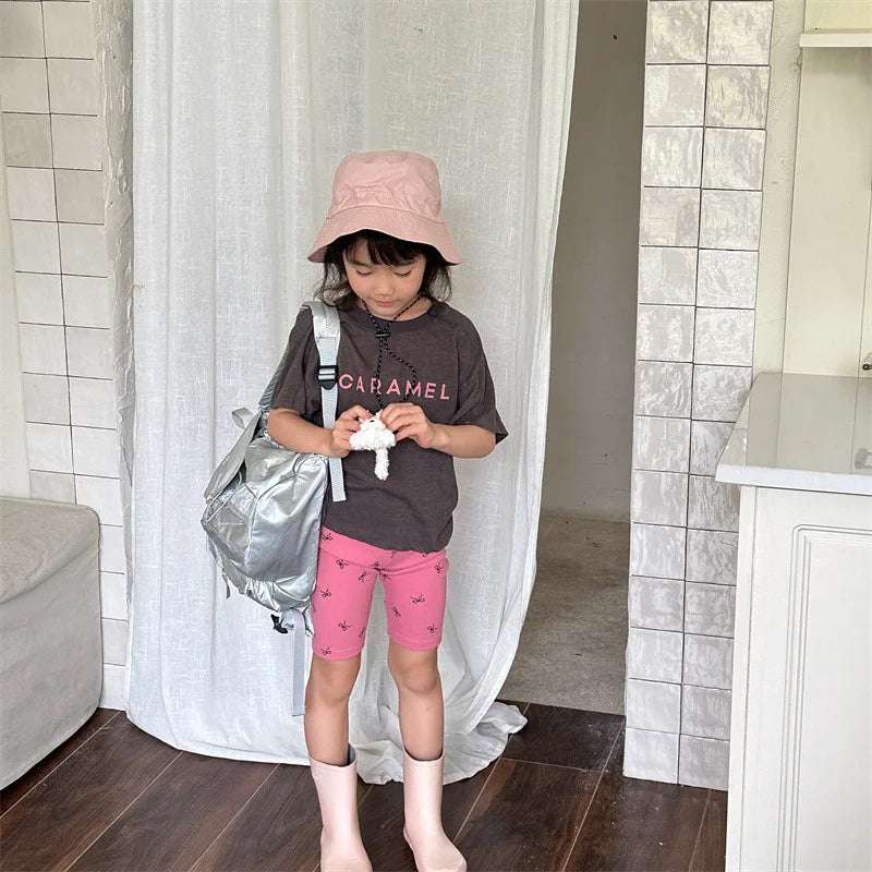 2025 Summer New Children Short Sleeve T Shirts Fashion Letter Print Boys Girls Casual T Shirts Baby Loose Tops Kids Tee Clothes