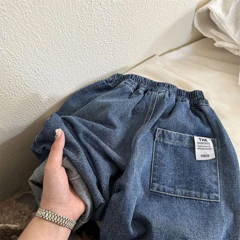 Boys Girls Toddlers Loose Pants Fashion Summer Baby Boys and Girls Baby Foreign Denim Pants New Arrival 2025