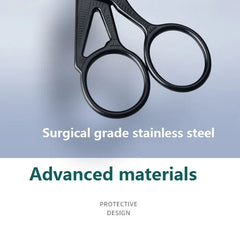 Facial Hair Scissors Rounded Professional Stainless Steel Mustache Nose Hair Beard Eyebrows Eyelashes Trimming Clippers