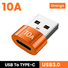 محول 10A OTG USB 3.0 إلى النوع C من USB أنثى إلى النوع C ذكر محول شحن سريع OTG USB C لأجهزة الكمبيوتر المحمولة Xiaomi Samsung