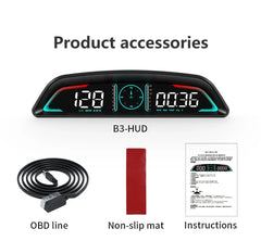 AD Car Speedometer With Alarm Water Temperature Meter G3 GPS / B3 OBD Head Up Display Accessories Auto Tachometer Clock Time