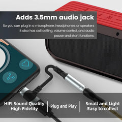محول سماعات أذن وشاحن USB C إلى 3.5 مم 2 في 1 من النوع C إلى مقبس ميكروفون Aux، مع دونجل تشفير الشحن السريع PD 100 وات.