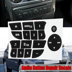 For Twingo for Renault Clio and Megane 2009-2011 CD Radio Audio Button Repair Decals Stickers Black Car Button Repair Stickers