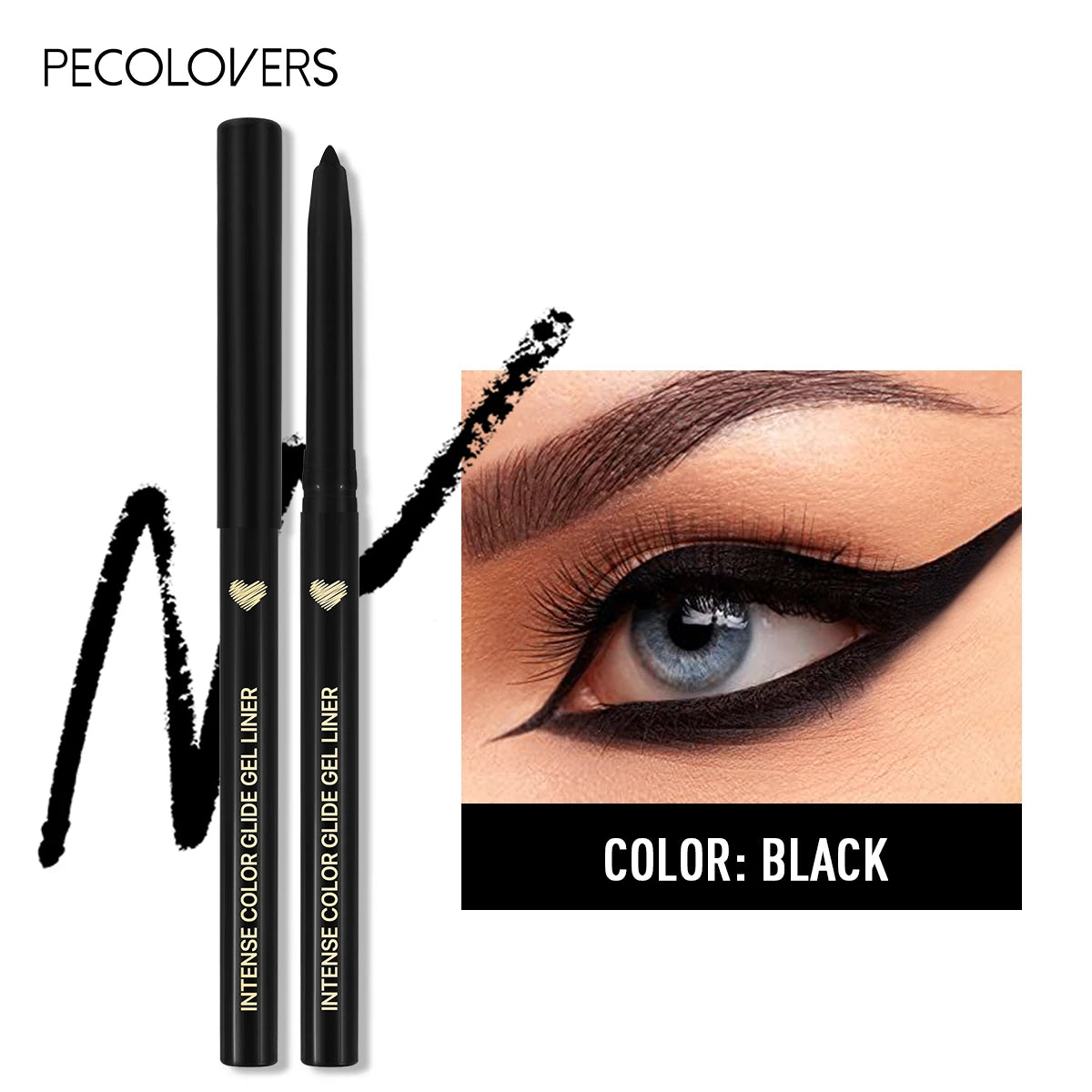 3PCS Waterproof Lasting Matte Eyeliner Gel Pencil Black Quick Drying Sweatproof Smudge Proof Natural Eye Liner Gel Pen Makeup