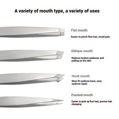 4pcs Set Professional Tweezers for Daily Cleaning of Eyebrows, Eyelashes and Whiskers, Great Precision For Facial Hair