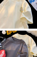 ex Pure Cotton ort Sve T-irt fiti Letter Print Casual Faionable UV Protection Coating Tag Removed Clothing