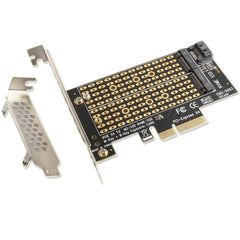 محول PCIE إلى SSD M2 M.2 NVME M Key إلى PCI Express 4.0 X4 + M2 SATA B Key إلى بطاقة Riser SATA3.0 لـ 2230 2242 2260 2280 M2 SSD