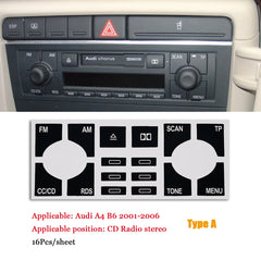 For Audi A4 B6 B7 Repair Sticker 2000 To 2008 Power Window Switch Button Repair Kit For Dashboard Panel ESP Alarm Climate Button
