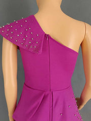 High Waist Strapless Jumpsuit Rivet Collar Lady Evening and Party Tube Top Jumpsuit for Women Elegant Sexy Birthday Jumpsuit