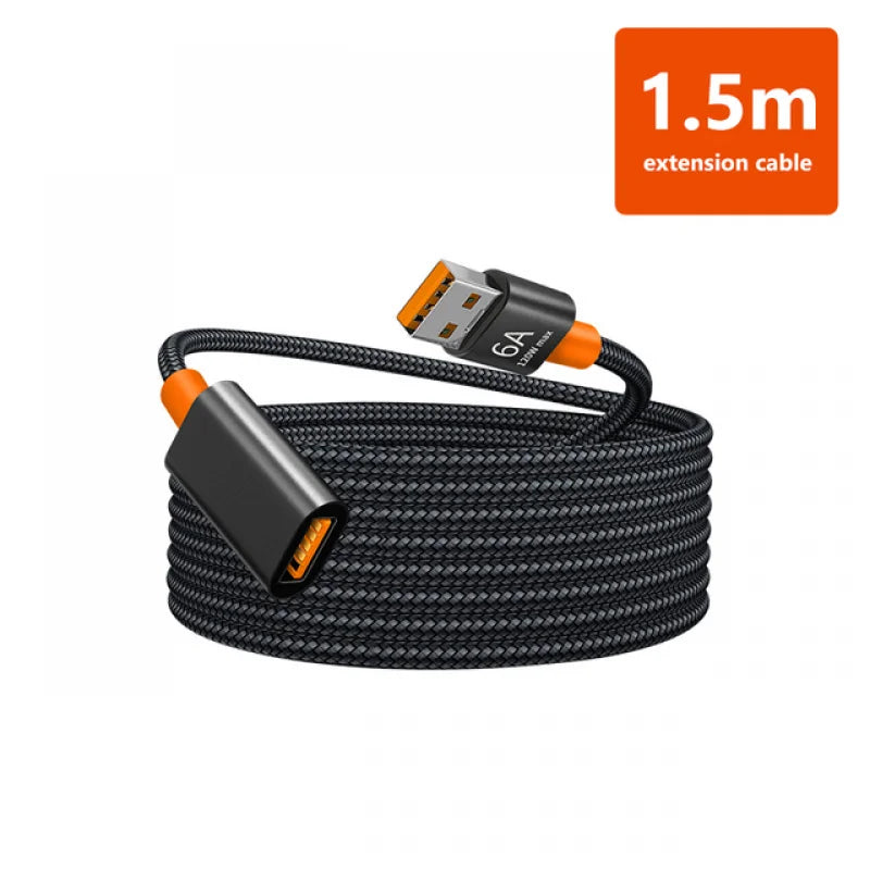 كابل تمديد USB 3.0 6A ذكر إلى أنثى كابل تمديد عالي السرعة لنقل البيانات وكابل شحن لأجهزة الكمبيوتر المحمولة والكاميرا والتلفزيون والألعاب