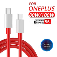 Oneplus 13 12 11 Cable Original 80W Supervooc Warp Charge Usb Type C Cable 100W Fast Charge One Plus 10T Nord CE 4 10 Ace 3 Pro