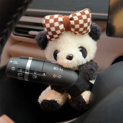 Car Cute Wiper Ornaments Plush Doll Capybara Panda Cat Turn Signal Switch Ornament Car Interior Decoration Accessories