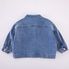 6704-1 Children's Denim Jacket Spring and Autumn Korean Girl's Denim Jacket Casual Loose Boy's Coat Cardigan.