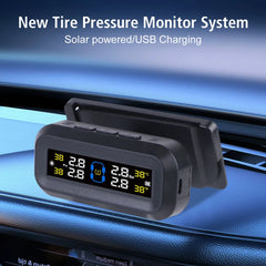Tire Pressure Monitoring System Temperature Warning New C External Battery Version Sensors Solar TPMS Car Tyre Pressure Monitor
