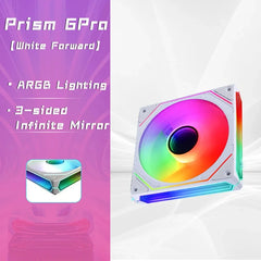 Jungle Leopard Prism 6 Pro ARGB PC Case Fan 120mm 3-sided Infinite Mirror 5V 3PIN Motherboard Lighting Sync 4PIN PWM