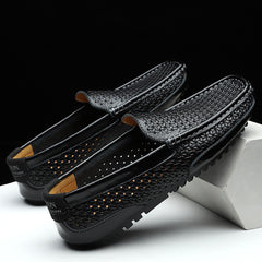 Summer Luxury Brand Men Casual Shoes Soft Genuine Leather Mens Loafers Moccasins Italian Designer Breathable Slip on Boat Shoes