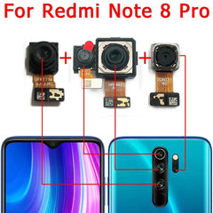 Front and Rear Back Camera For Xiaomi Redmi Note 8 Pro Main Facing Camera Module Flex Cable Replacement Spare Parts
