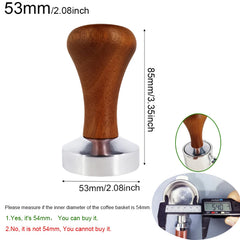 51mm 53mm 58mm Espresso Tamper Coffee Barista Flat Base Coffee Tampers With Wood Handle