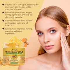 Exfoliating Body Scrub Turmeric Knee Elbow Cuticle Softener Moisturizing Tender Body Cleaning Exfoliator Dead Skin Remover Scrub