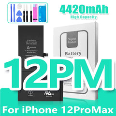 0 Cycle High Capacity Battery For iPhone 11 11Pro 12Pro 12 13 14 13Pro 14Pro Max Mini Phone Bateria + Free Tool Kit