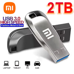 محرك أقراص فلاش شاومي 2 تيرابايت USB 3.0 صغير عالي السرعة معدني بندريف 1 تيرابايت 512 جيجابايت محرك أقراص محمول مقاوم للماء لتخزين الذاكرة U Disk